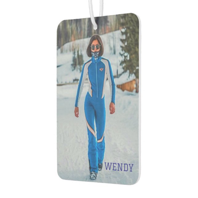 Female name sport theme autolufterfrischer (Links)