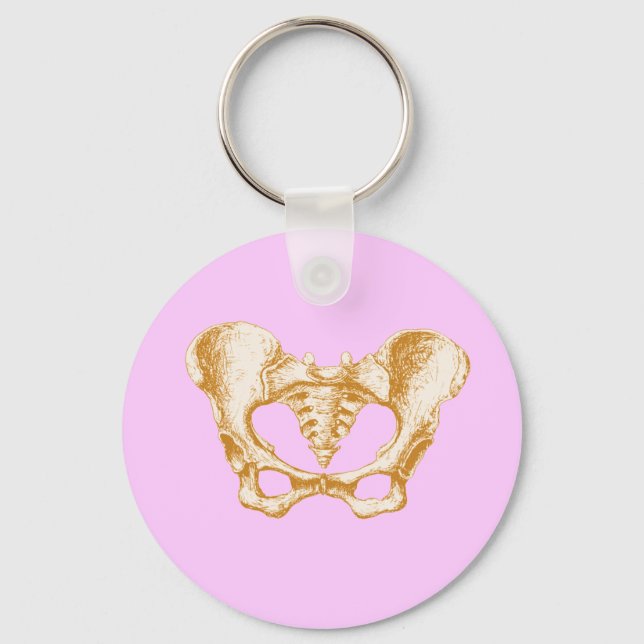Female Pelvis Sepia Schlüsselanhänger (Vorderseite)