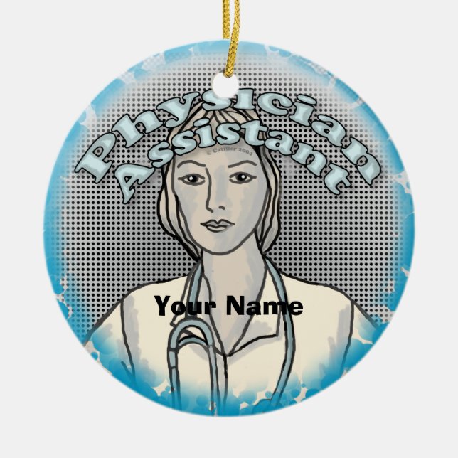 Female Physician Assistant custom name ornament (Vorne)