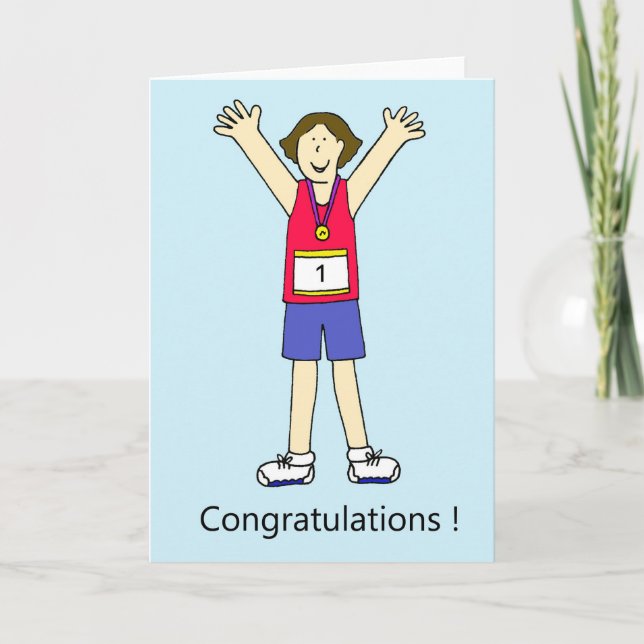Female Runner gratulieren Karte (Vorderseite)