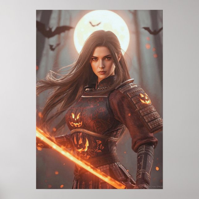 Female Samurai Warrior No.2 – Halloween Edition  Poster (Vorne)