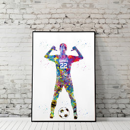 Female Soccer Player Poster