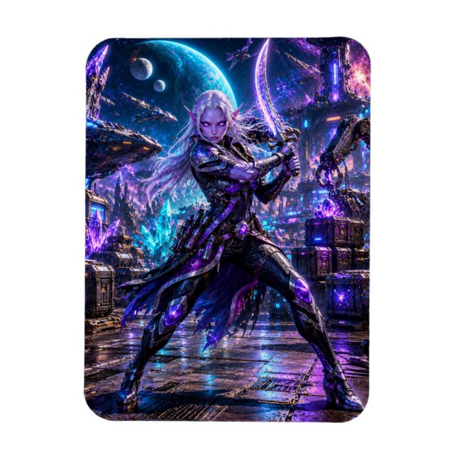 Female Space Pirate — Alien Duelist Magnet (Vertikal)