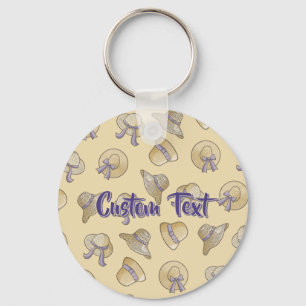 Female Summer Hats Beige Schlüsselanhänger