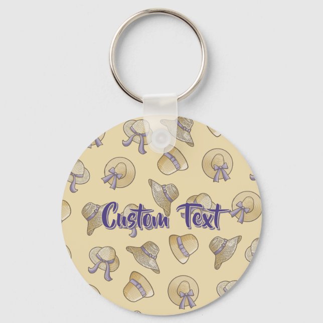 Female Summer Hats Beige Schlüsselanhänger (Vorderseite)