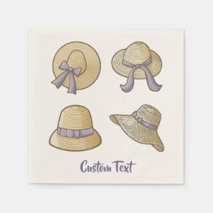 Female Summer Hats Beige Serviette