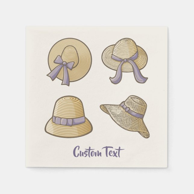 Female Summer Hats Beige Serviette (Vorderseite)