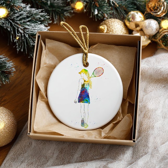 Female Tennis Player Keramik Ornament (Von Creator hochgeladen)