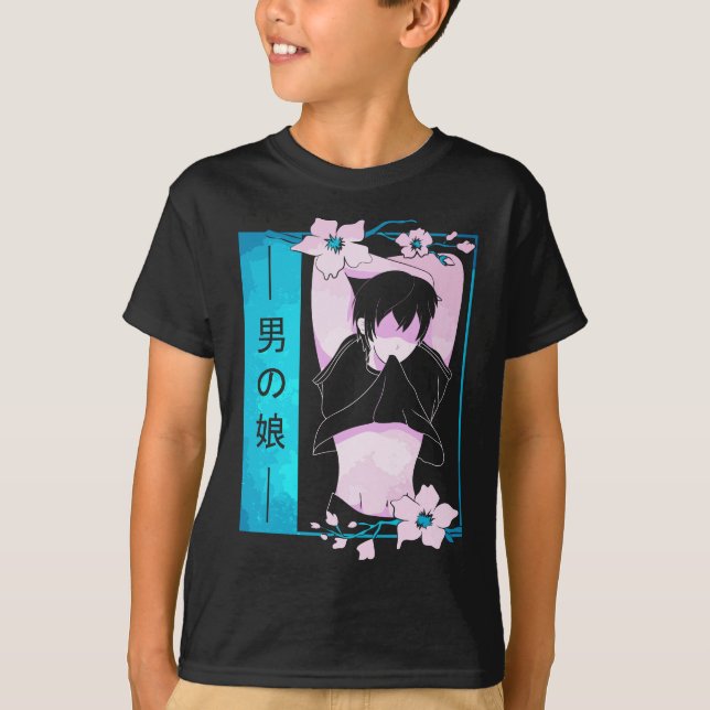 Femboy Anime Boy Japanese Pastel Goth Ästhetik Sa T-Shirt (Vorderseite)