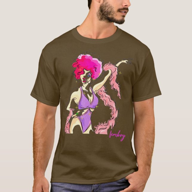 Femboy Crossdresser Drag Queen T-Shirt (Vorderseite)