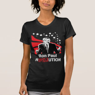 Femelle de T-shirt de noir de révolution de Ron