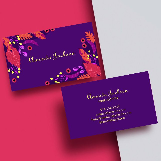 Feminée Colorful Tropical Blume Blumenschrift Visitenkarte (Von Creator hochgeladen)