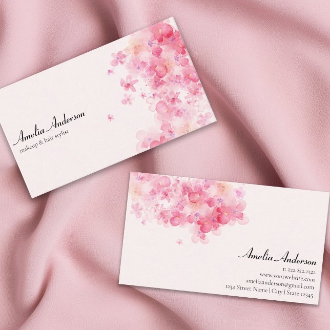 Feminée Pink Makeup Artist Haare Stylist Visitenkarte (Von Creator hochgeladen)