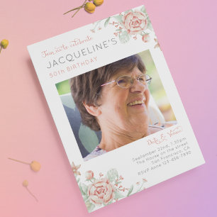 Feminine 50e anniversaire Invitation photo