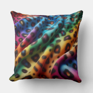 Feminine Akzente   Regenbogen-Leoparden-Druck Kissen