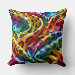 Feminine Akzente   Regenbogen-Leopardenprint Kissen
