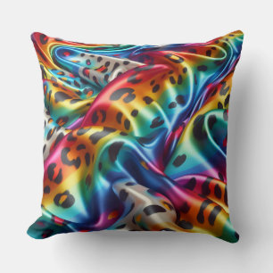 Feminine Akzente   Regenbogen-Leopardenprint Kissen