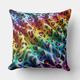 Feminine Akzente   Regenbogen-Leopardenprint Kissen