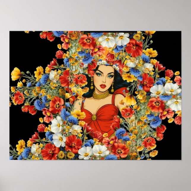 Feminine Beauty Wall Kunst - Frau Poster (Vorne)