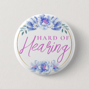 Feminine Blaue Rose Blütenharte Ohren Button