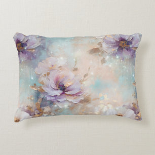 Feminine Blaue Weiße Lavendelblüten Dekokissen