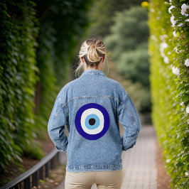 Feminine Blue Modernes griechisches Auge Jeansjacke