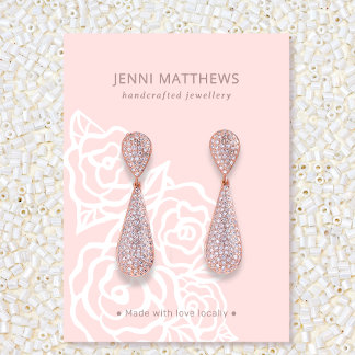 Feminine Blush Pink Rose Blumenschmuck Display Visitenkarte