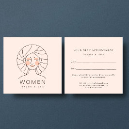 Feminine Blush Pink Salon & Wellness-Center Besich Quadratische Visitenkarte