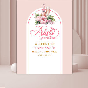 Feminine Blütenblätter und Prosecco Hochzeitsshowe Wandteppich