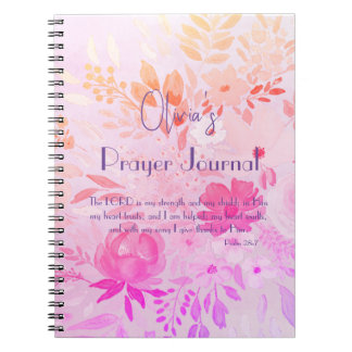 Feminine Cheerful Pink Purple Floral Faith Prayer Notizblock
