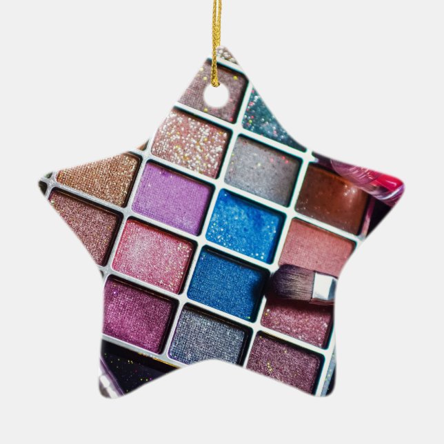 Feminine Colorful Makeup Artist Keramikornament (Vorne)