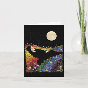 Feminine Damen süße florale Regenbogenfarbe Karte