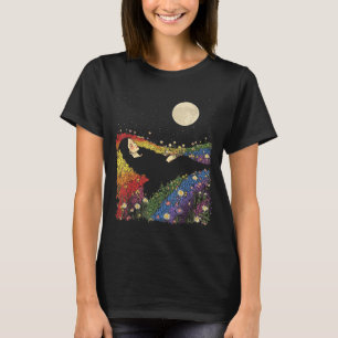 Feminine Damen süße florale Regenbogenfarbe T-Shirt