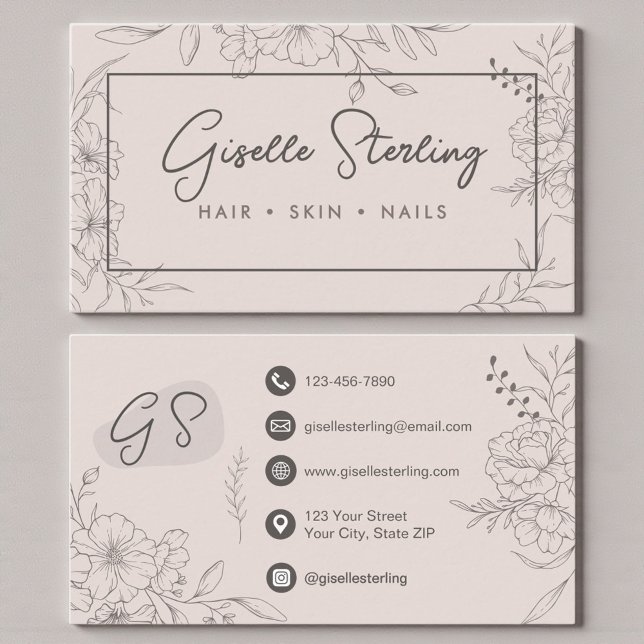 Feminine Elegant Blush Pink Visitenkarte (Von Creator hochgeladen)