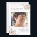 Feminine Floral 60. Geburtstag Einladung<br><div class="desc">Ein modernes und blumengeschmücktes Foto. Mit unserer Kollektion von eleganten Geburtstagsfeiern können Sie diese UAWG garantieren. Die weich pastellrosa Touchs sind subtil,  um die Lichtausstrahlung Ihres Fotos lassen.</div>