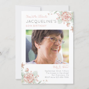 Feminine Floral 60e anniversaire Invitation