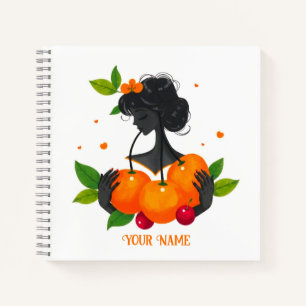 Feminine Fruit Art Print – Citrus Mädchen Notizbuch