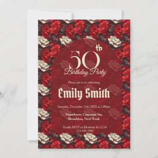 Feminine Gardenias Floral 40Th Birthday Einladung