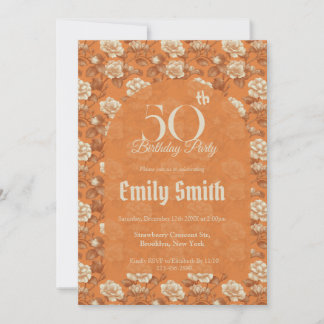 Feminine Gardenias Floral First Birthday Gift Einladung