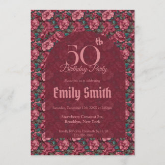 Feminine Gardenias Floral First Birthday Gift Einladung