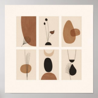 Feminine Geometric Line Art Set III Poster