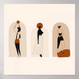 Feminine Geometric Line Art Set V Poster