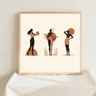 Feminine geometrische Linienkunst-Set Poster