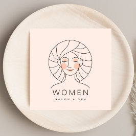 Feminine Girly Blush Pink Friseur Salon Quadratische Visitenkarte