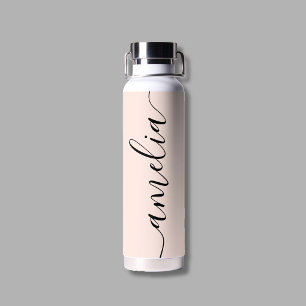Feminine Kalligrafie Moderne Rosa Trinkflasche