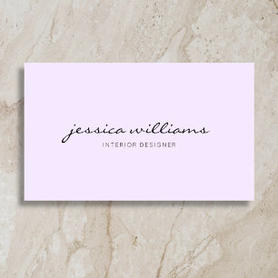 Feminine Kalligrafie Neutral Lila Minimalistisch Visitenkarte