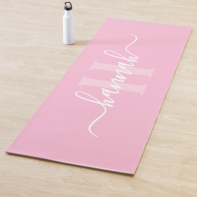 Feminine Large Monogram Script Yogamatte (Von Creator hochgeladen)