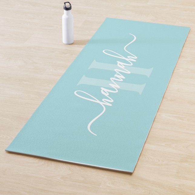 Feminine Large Monogram Script Yogamatte (Von Creator hochgeladen)