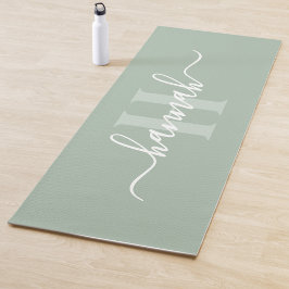 Feminine Large Monogram Script Yogamatte
