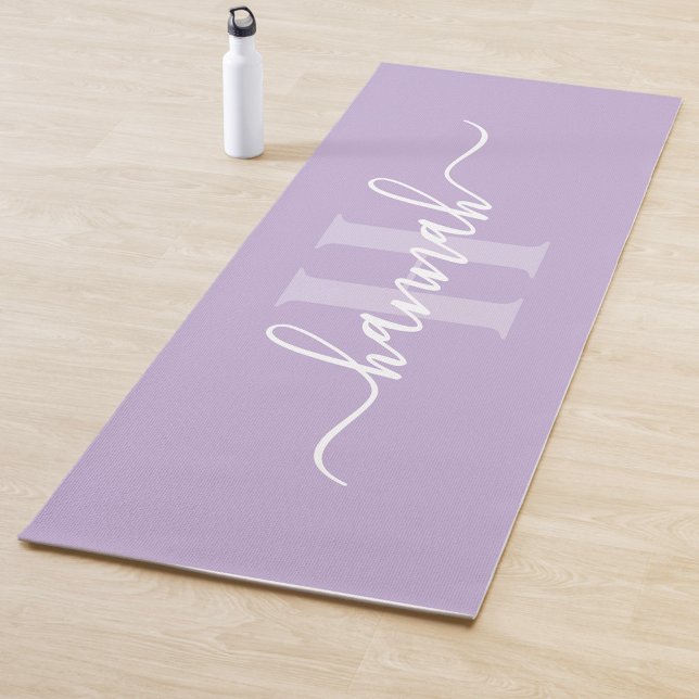 Feminine Large Monogram Script Yogamatte (Von Creator hochgeladen)